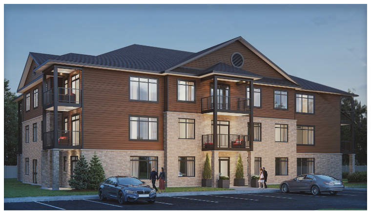 Rendering of new apartment building Trailside Square